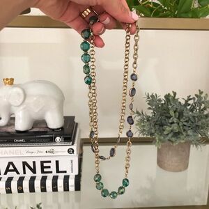 Turquoise bead chain necklace